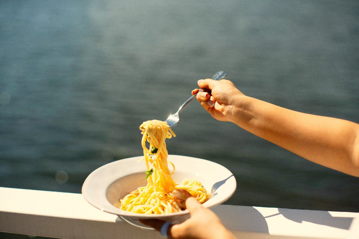 Linguine katkarapukastikkeella